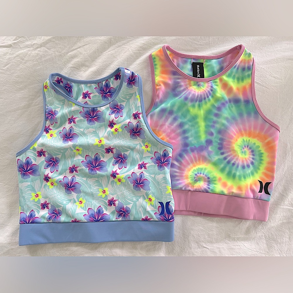 NWOT Hurley Lot of 2 Athletic Sports Bra Crop Top Girls Size M (10-12)